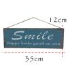 Wooden English Phrase Hanging Plaque Sign Clothing Store Cafe Bar Wall Art Decoration Slogan Sign,Blue