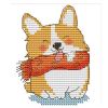 11CT Stamped Cross Stitch Kits Shiba Inu Kids Room Wall Decor Cute Dog DIY Easy Embroidery Kits, 6x7inch