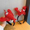 Cute and funny stuffed animal crayfish crab headband cartoon holiday promotion headband hairpin headwear